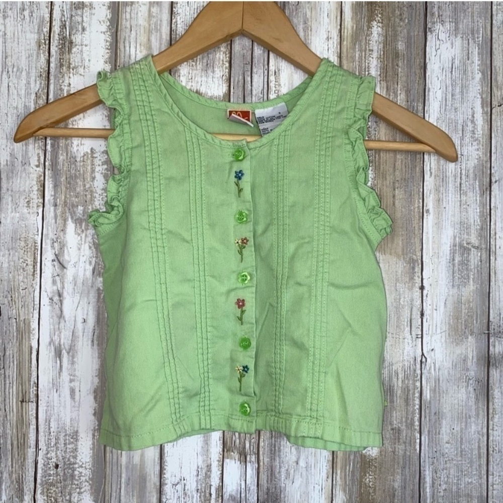 McKids Vintage Green Floral Top - Picture 1 of 4